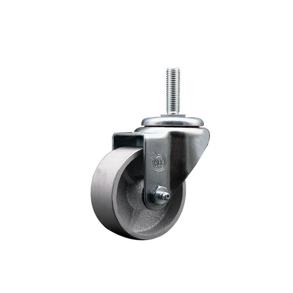 Service Caster 3 Inch Semi Steel Wheel Swivel 58 Inch Threaded Stem Caster Service Caster SCC-TS20S315-SSR-58212